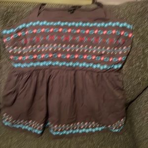 Torrid Size 4 (22/24W) gray embroidered tank top